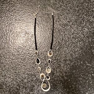 Lia Sophia suede and gemstone necklace 18”